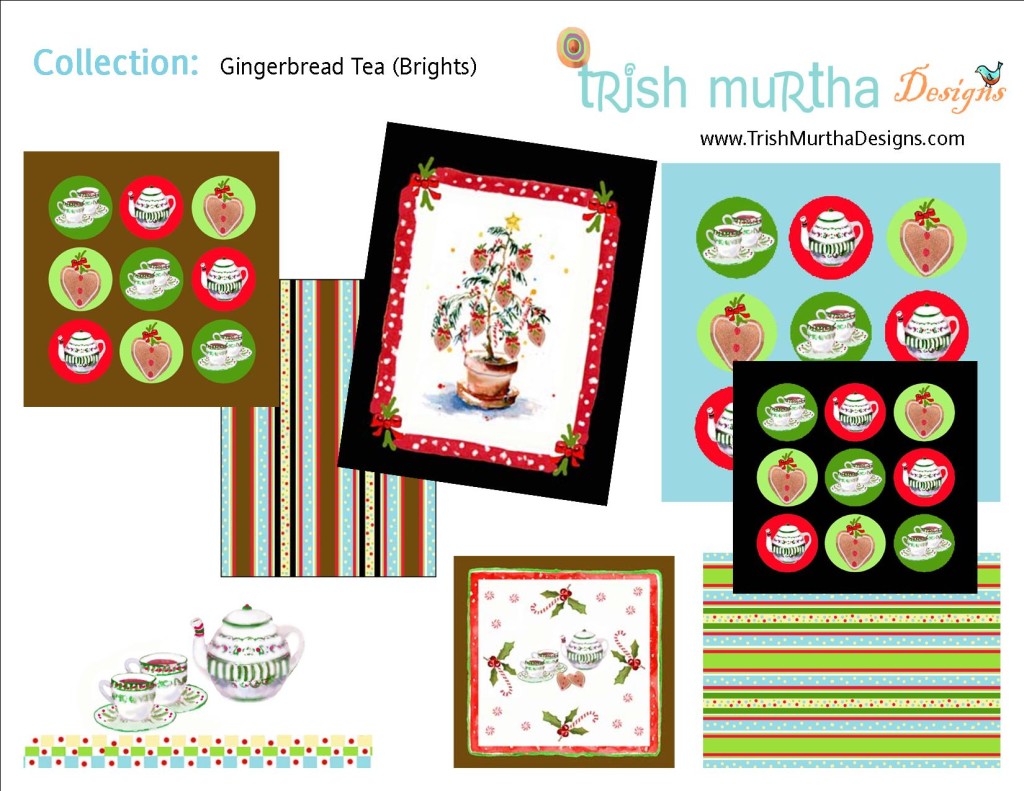 Collection Sheet - Christma - Gingerbread Tea BRIGHTS -Trish Murtha Designs