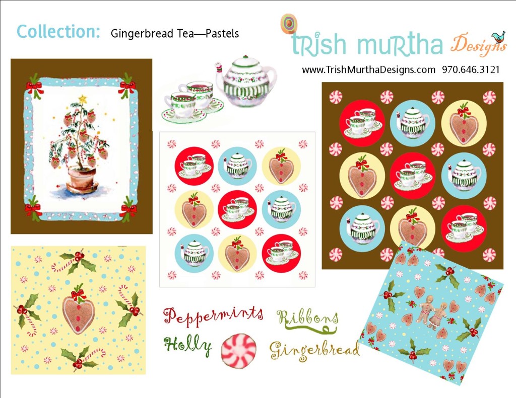 Collection Sheet - Christmas - Gingerbread Tea PASTELS -Trish Murtha Designs